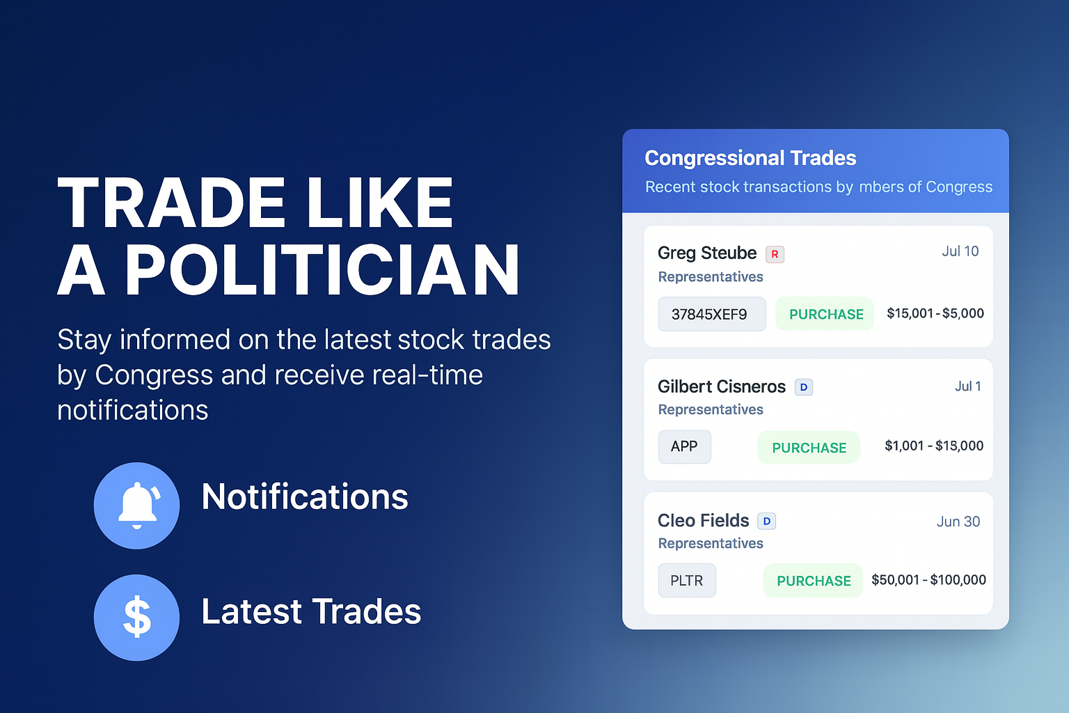 Politician stock tracker media 1