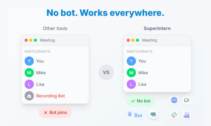 SuperIntern: Botless Live Meeting Agent screenshot 3