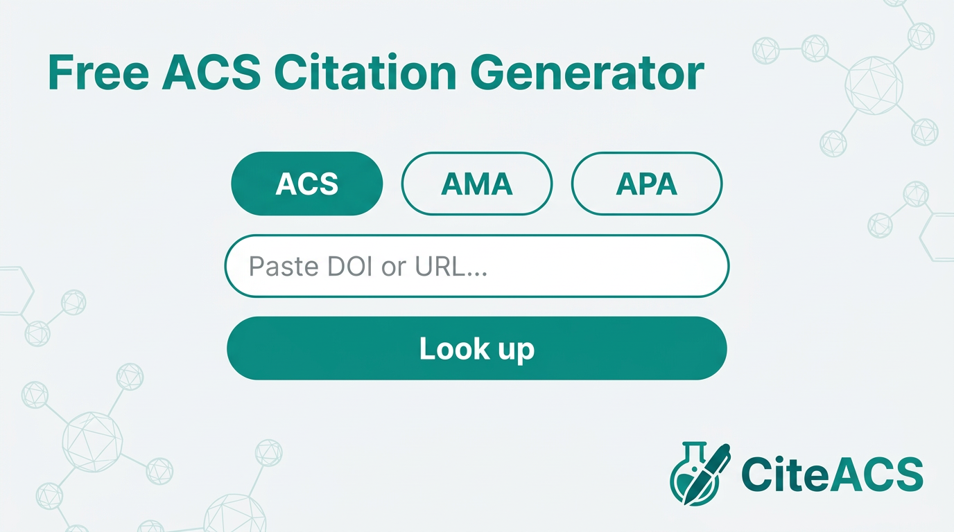 ACS Citation Generator - Main product screenshot demonstrating key features and user interface