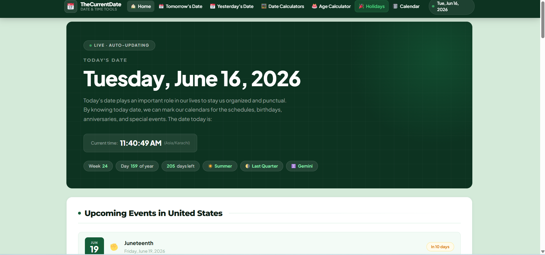 The Current Date gallery image