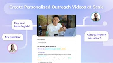 Una imagen promocional del Generador de Videos Personalizados de HeyGen, mostrando su poder y versatilidad en la creación de videos personalizados.