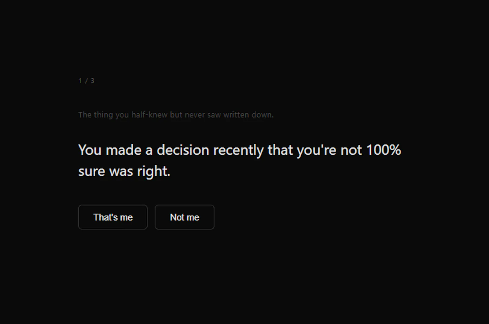 Point this at a decision you regret screenshot 1