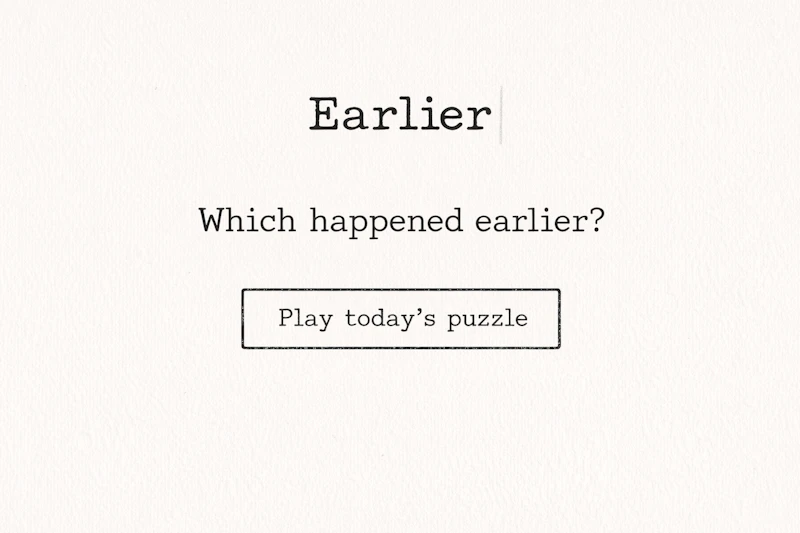 Earlier - The Daily Timeline Game screenshot 1