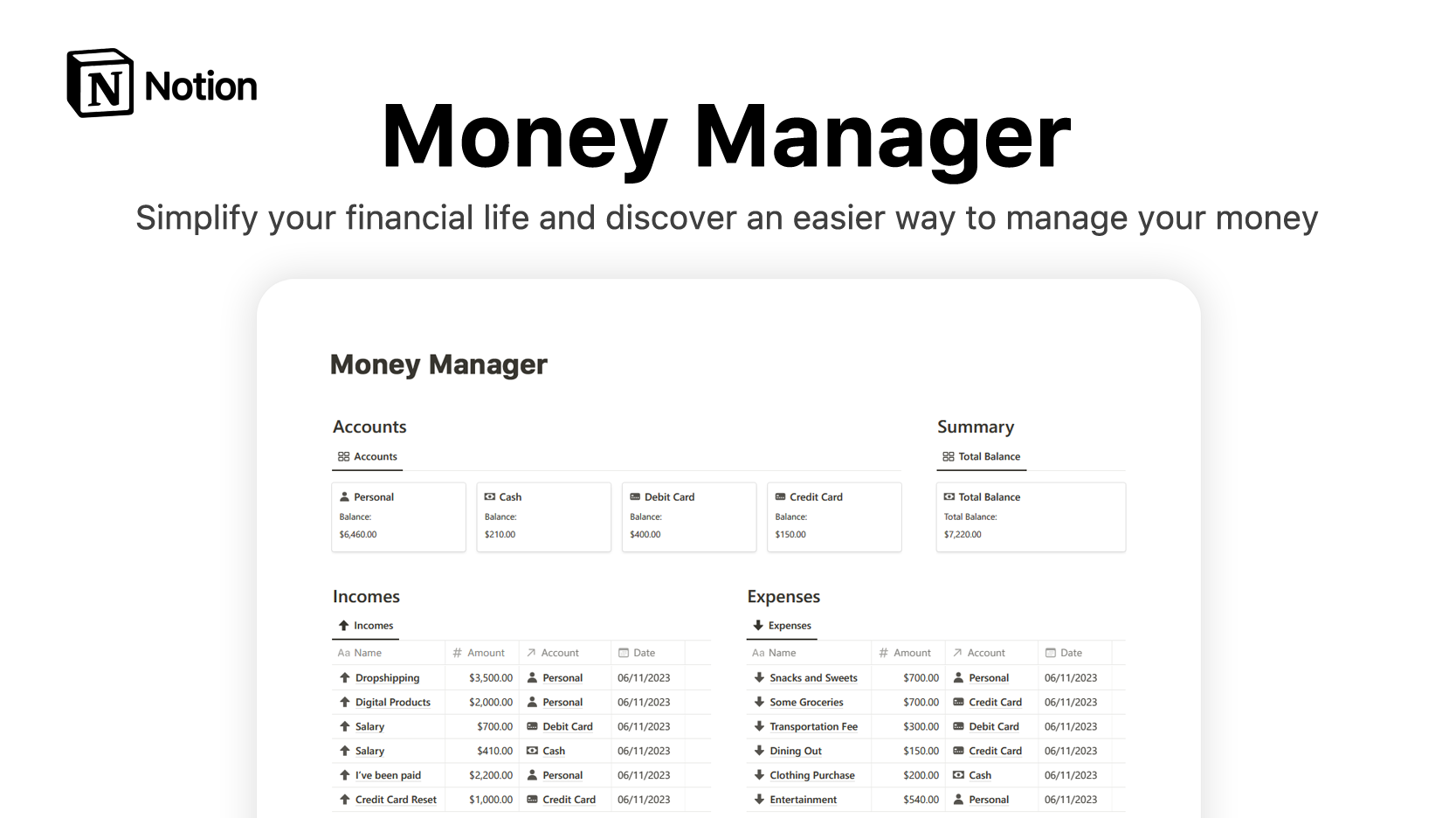 Notion Money Manager media 1