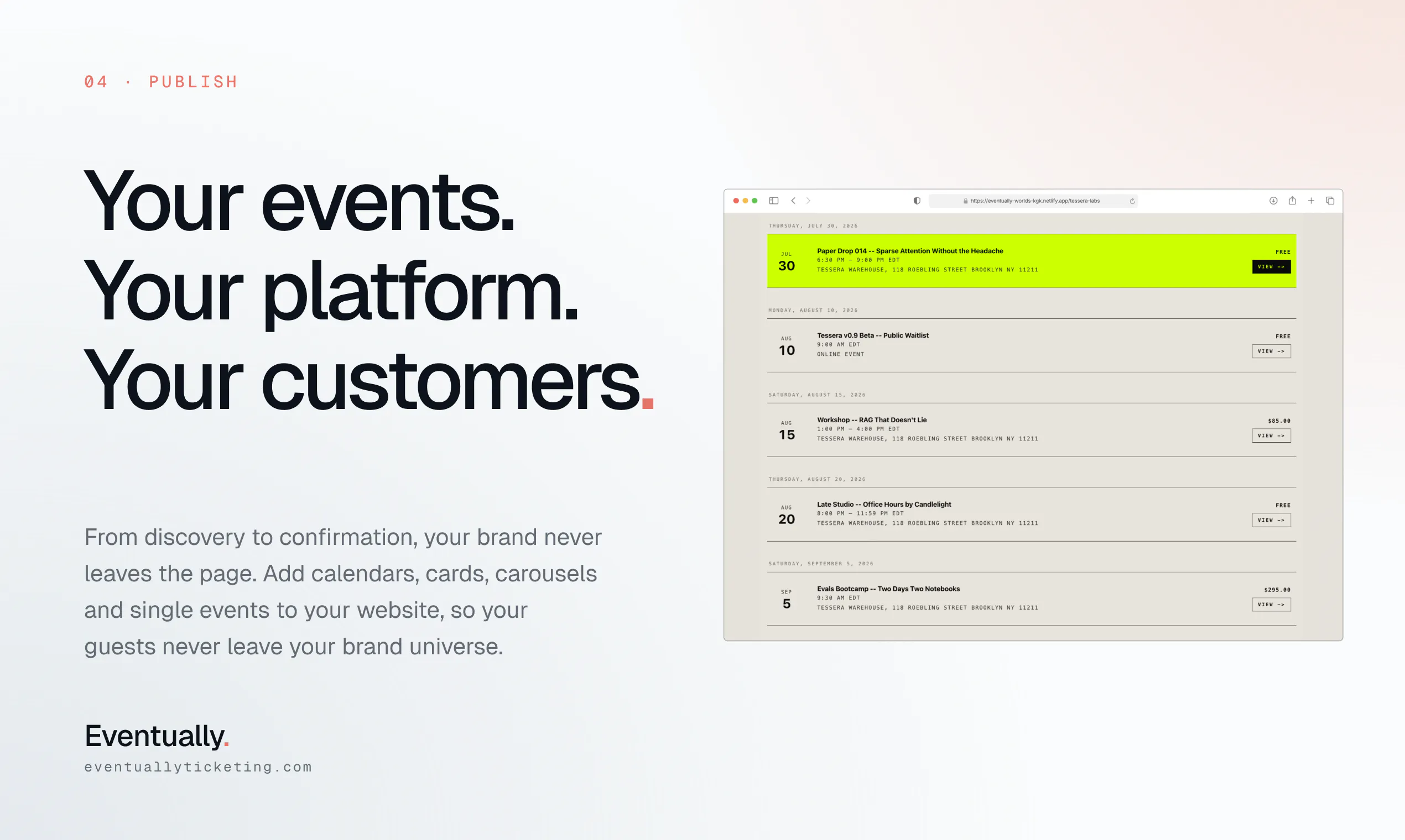 Eventually Ticketing gallery image