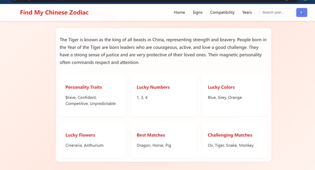 Find My Chinese Zodiac - Screenshot 3 showing product features and functionality
