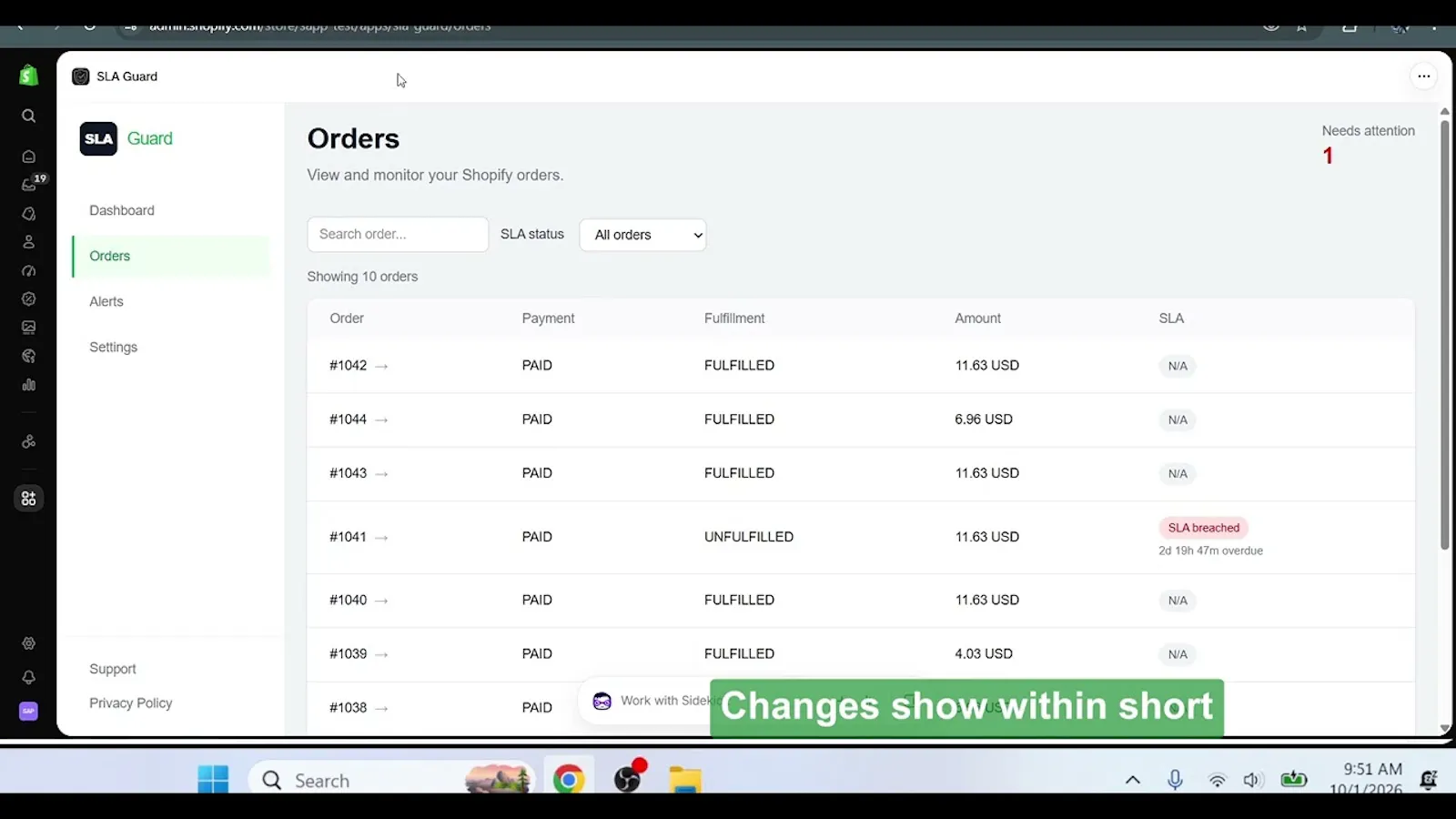SLA Guard Fulfillment Alerts screenshot 1 (video preview)