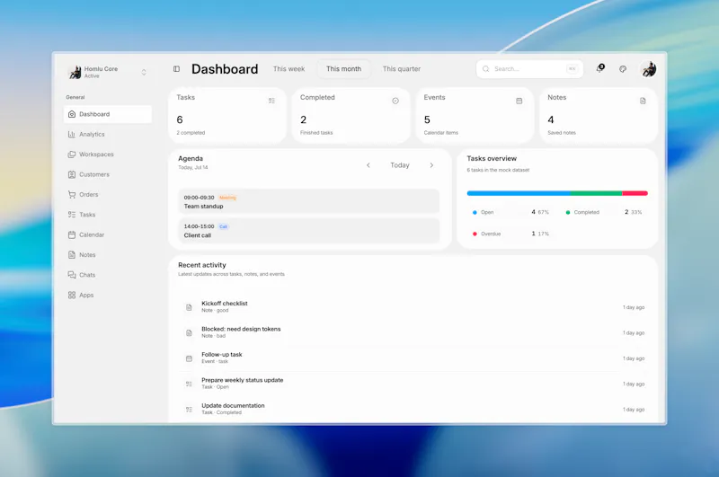 Homlu Dashboard Template screenshot 7