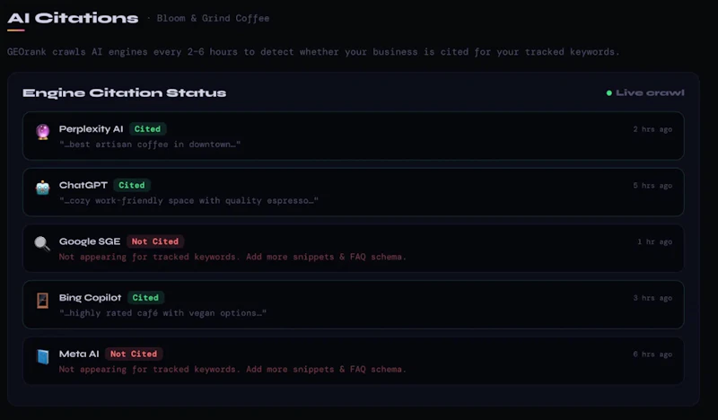 GEOrankHQ screenshot 2