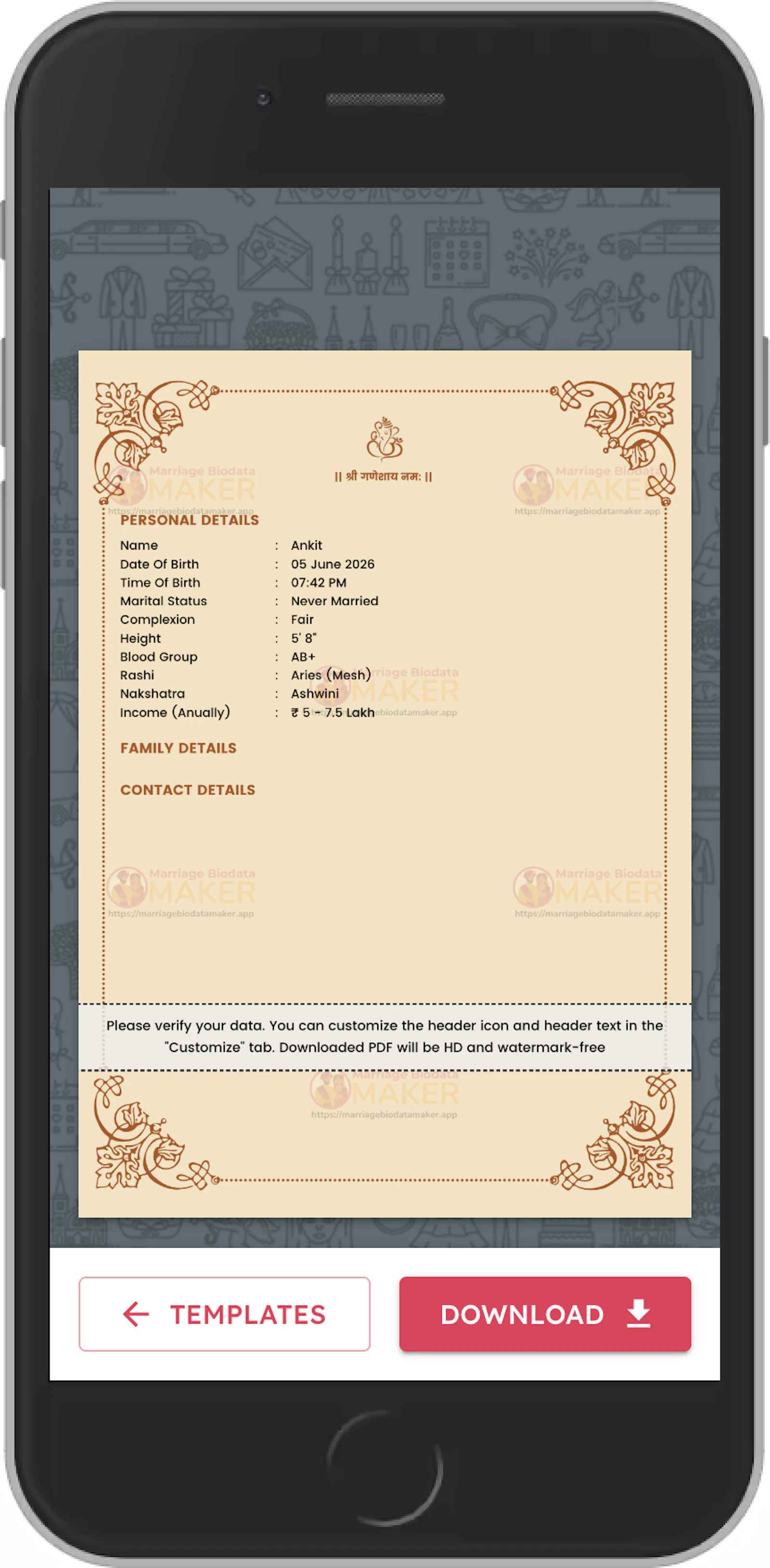 Marriage Biodata Maker screenshot 4