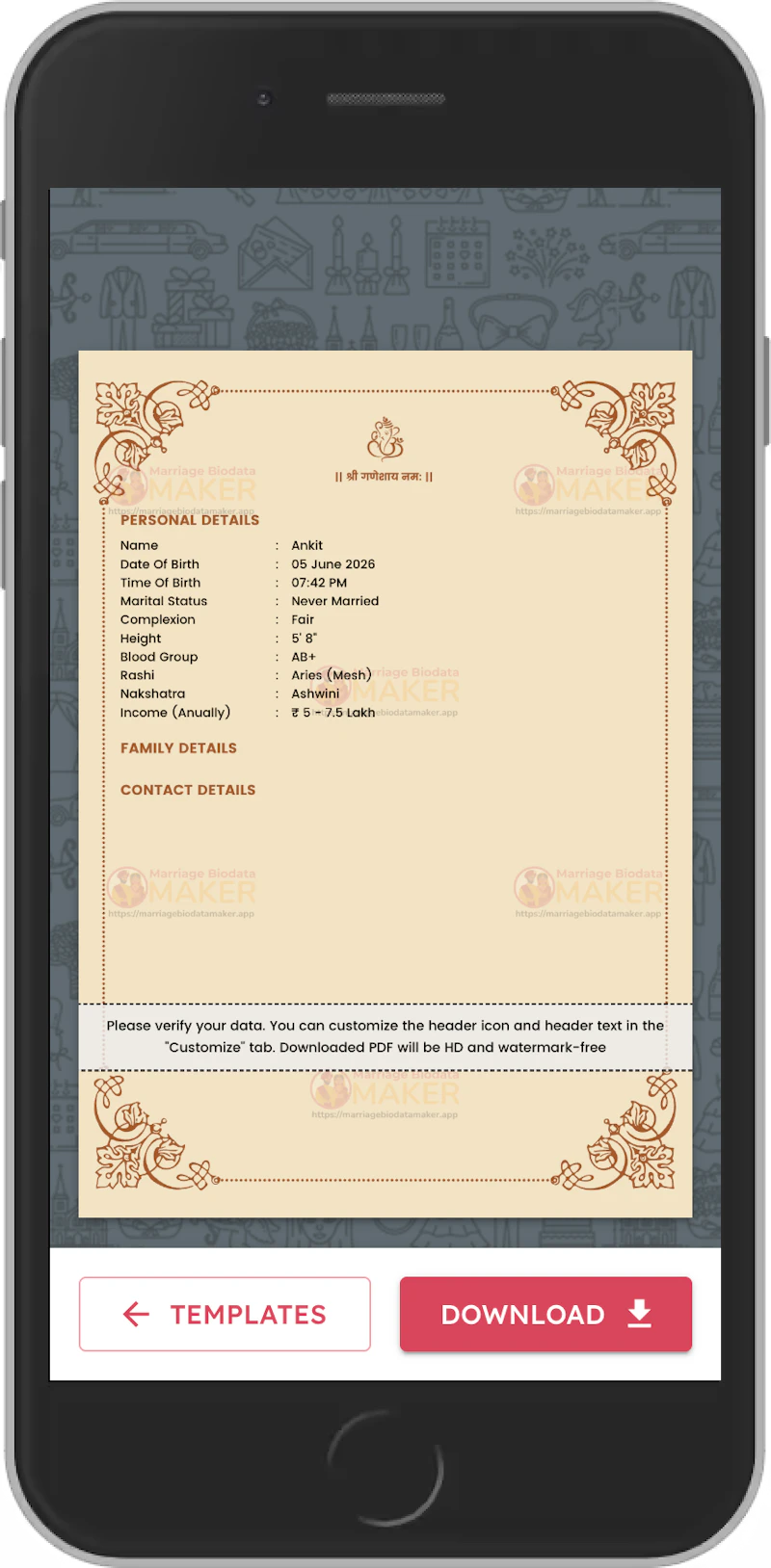 Marriage Biodata Maker screenshot 4