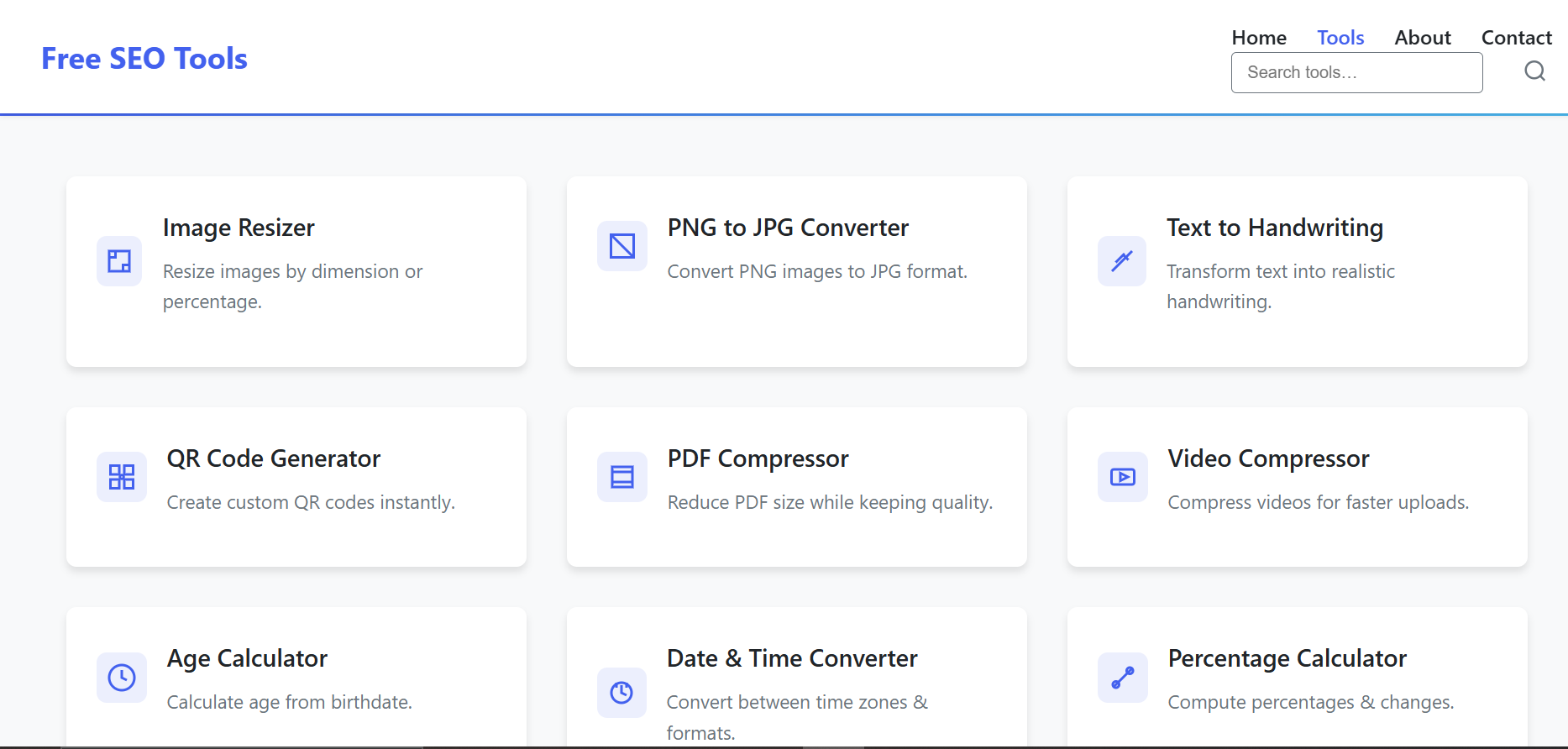 Media Công cụ SEO miễn phí - 18 công cụ, không đăng nhập - SEO tiện dụng, văn bản, hình ảnh và công cụ tập tin.Miễn phí và nhanh chóng. 2