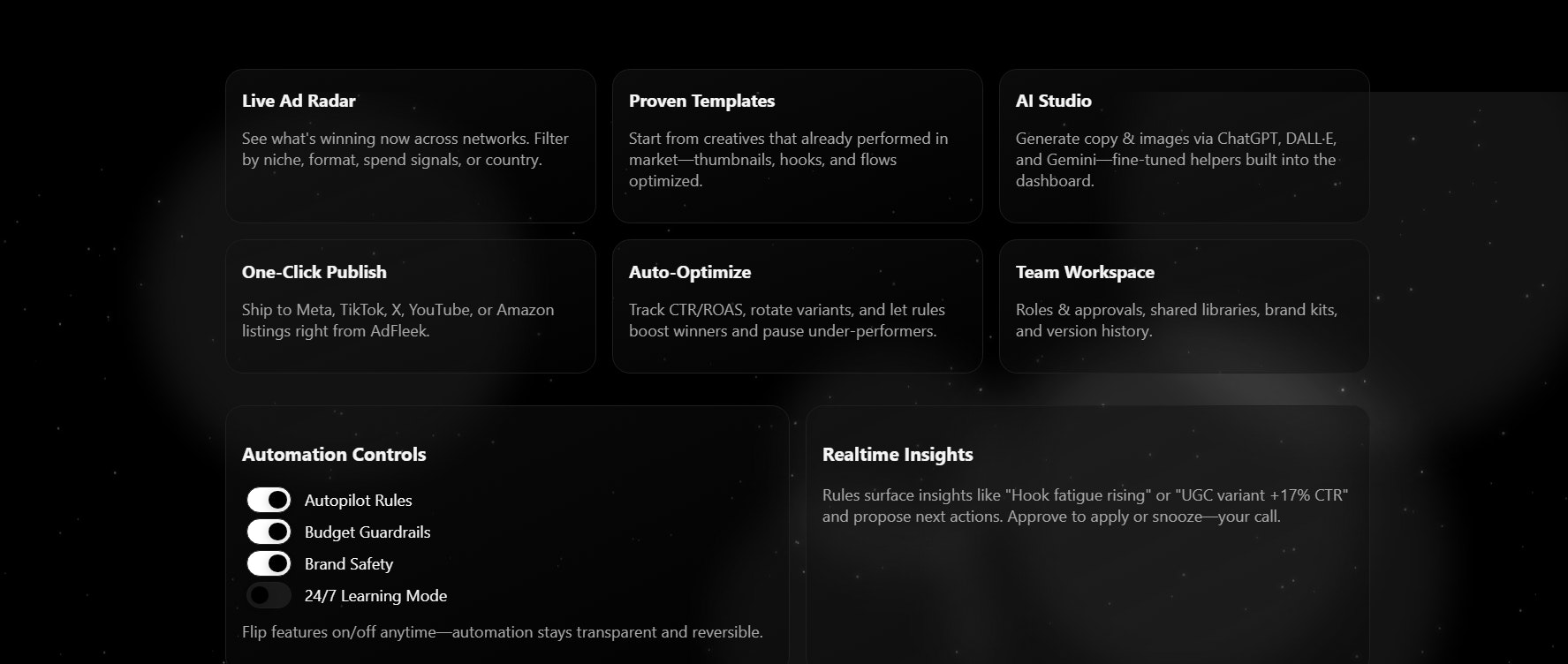 Mídia 2 de Adfleek.io - em breve - Transforme as imagens do produto em anúncios de alto nível-automatizados por AI agora