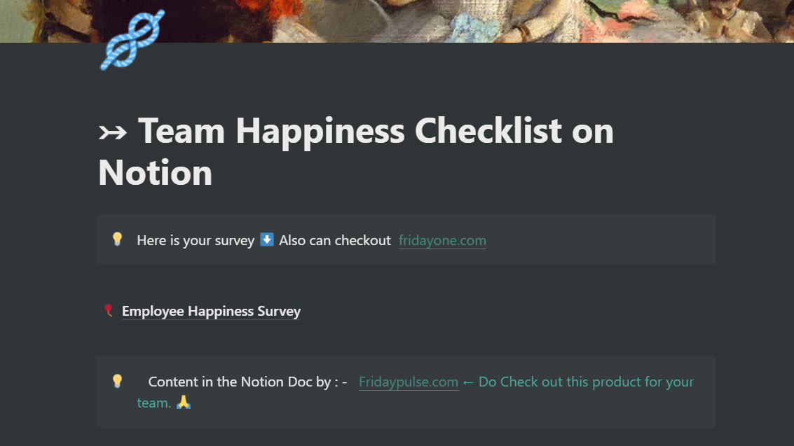 ↣ Employee Happiness Checklist on Notion gallery image
