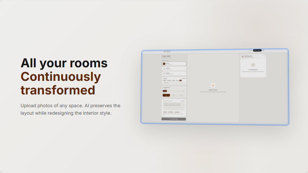 InteryAI - Screenshot 3 showing product features and functionality