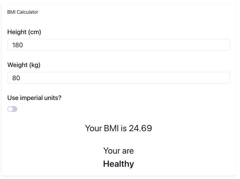 startuptile BMI Calculator-Clean simple and minimalistic BMI calculator