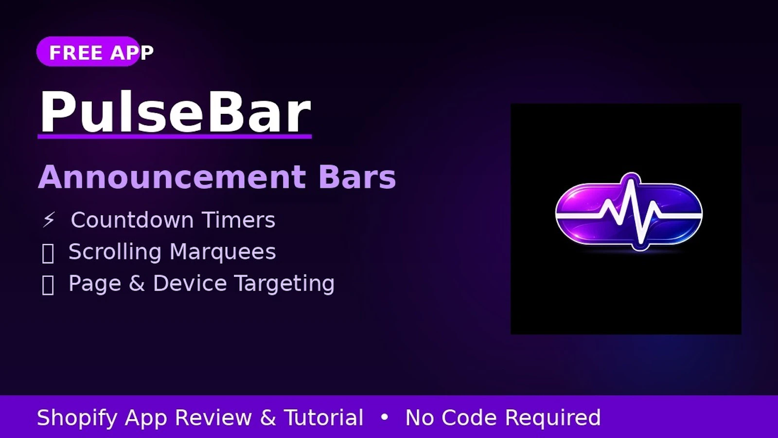  PulseBar Announcement Bars screenshot 1 (video preview)