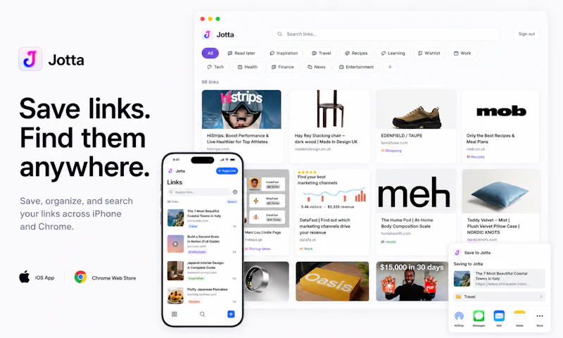 Jotta — Save Links, Beautifully screenshot 1