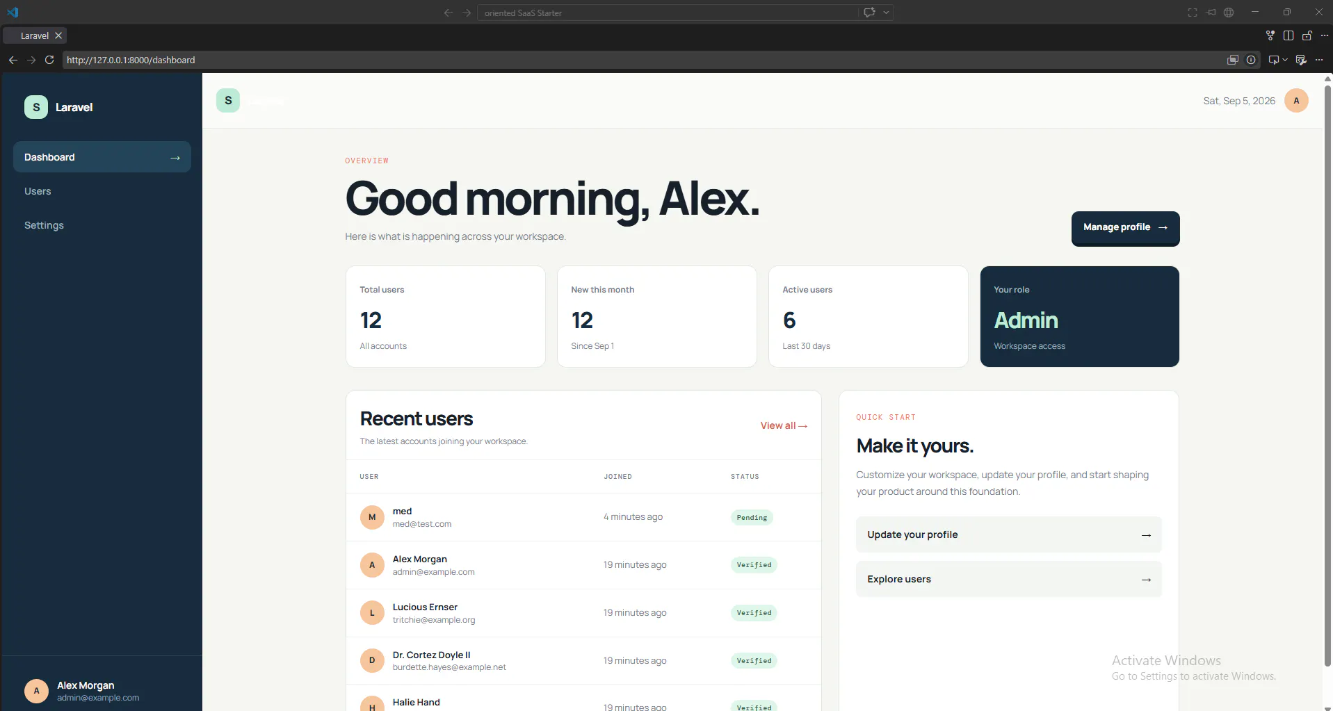 Laravel SaaS Starter Kit gallery image
