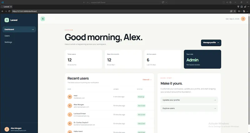 Laravel SaaS Starter Kit screenshot 5