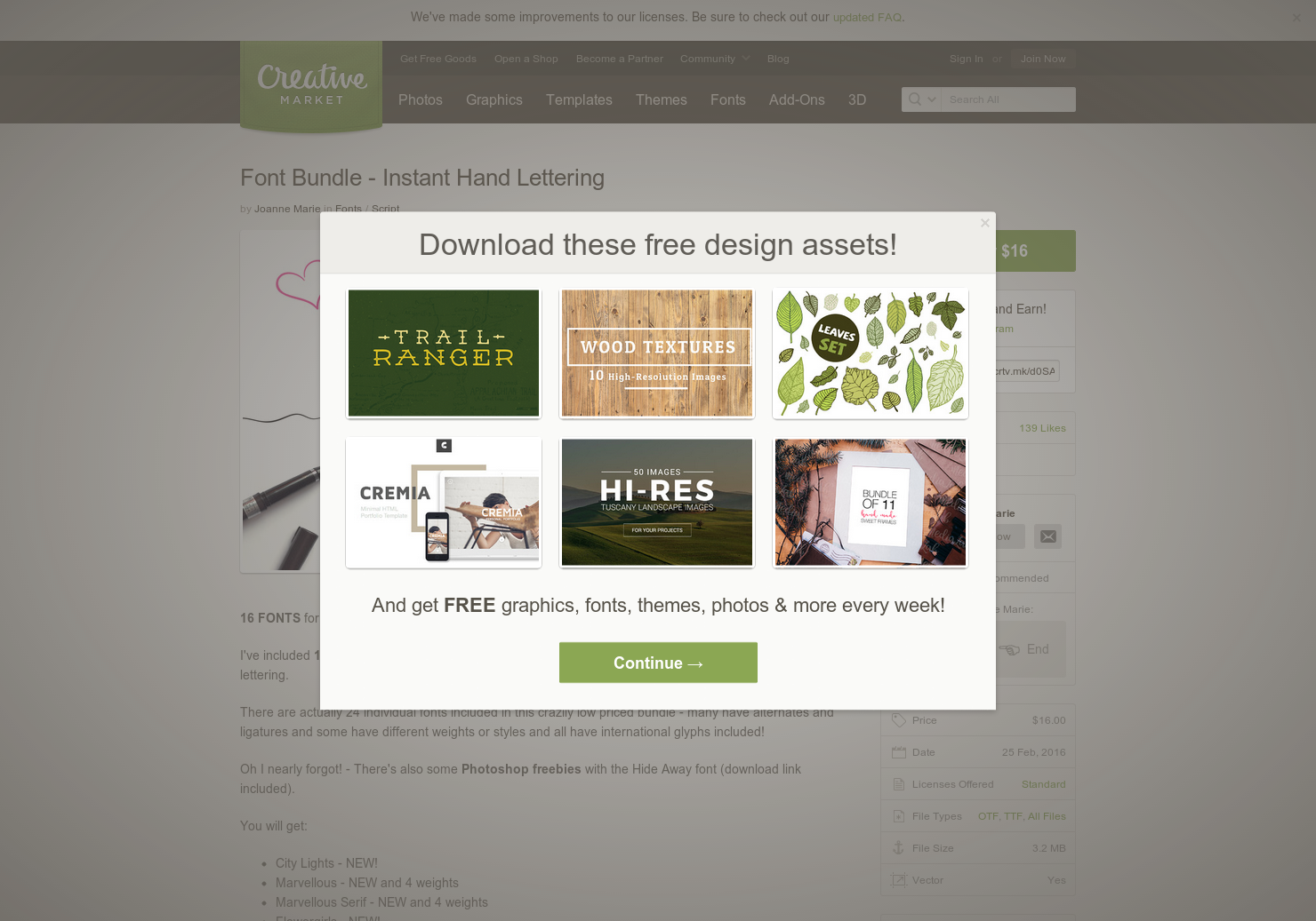 Font Bundle - Instant Hand Lettering