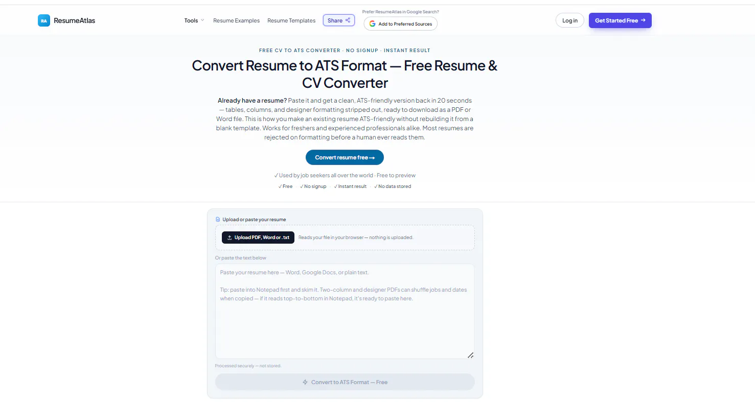 ATS template converter