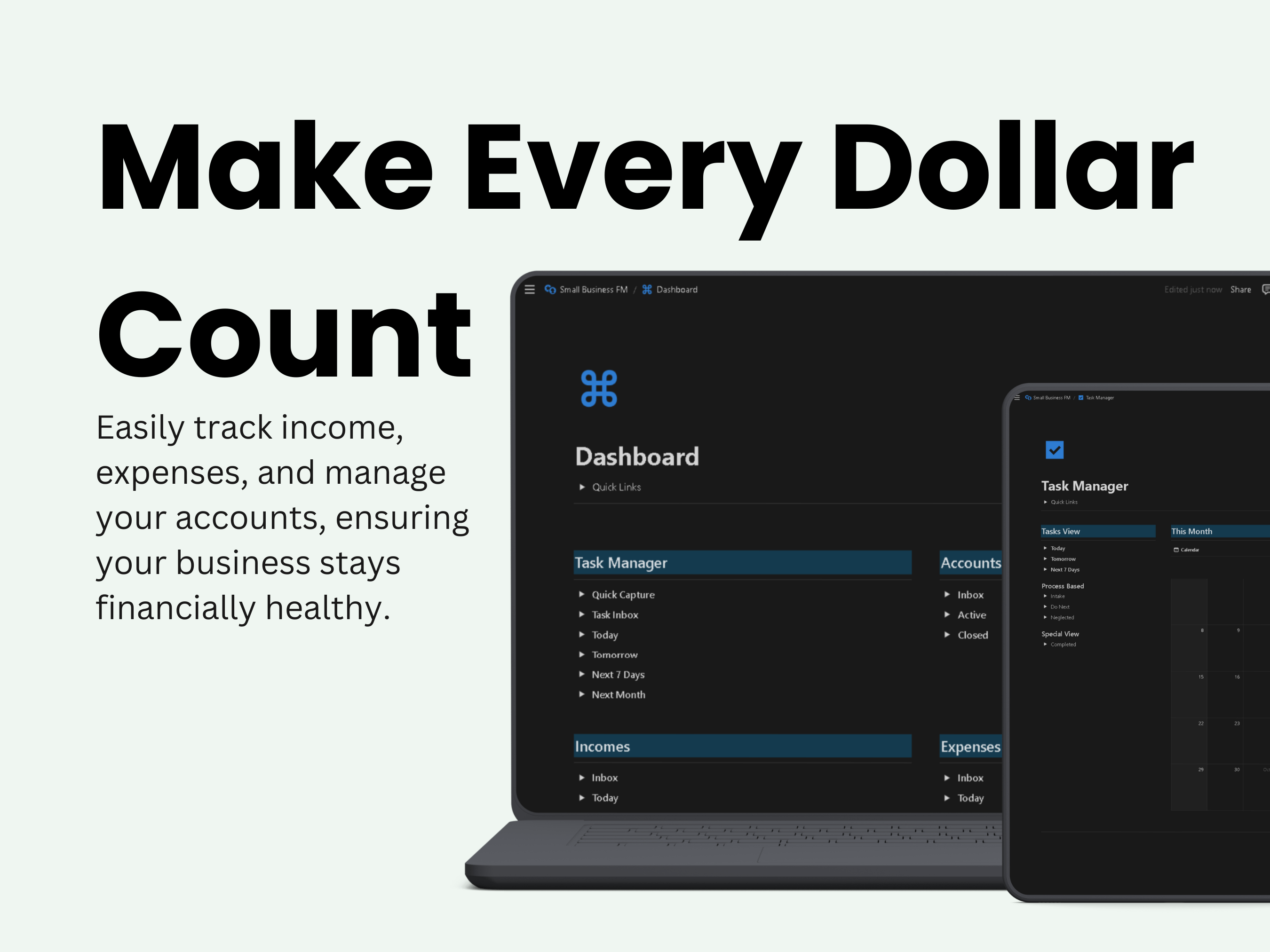 Small Business Notion Finance Tracker gallery image