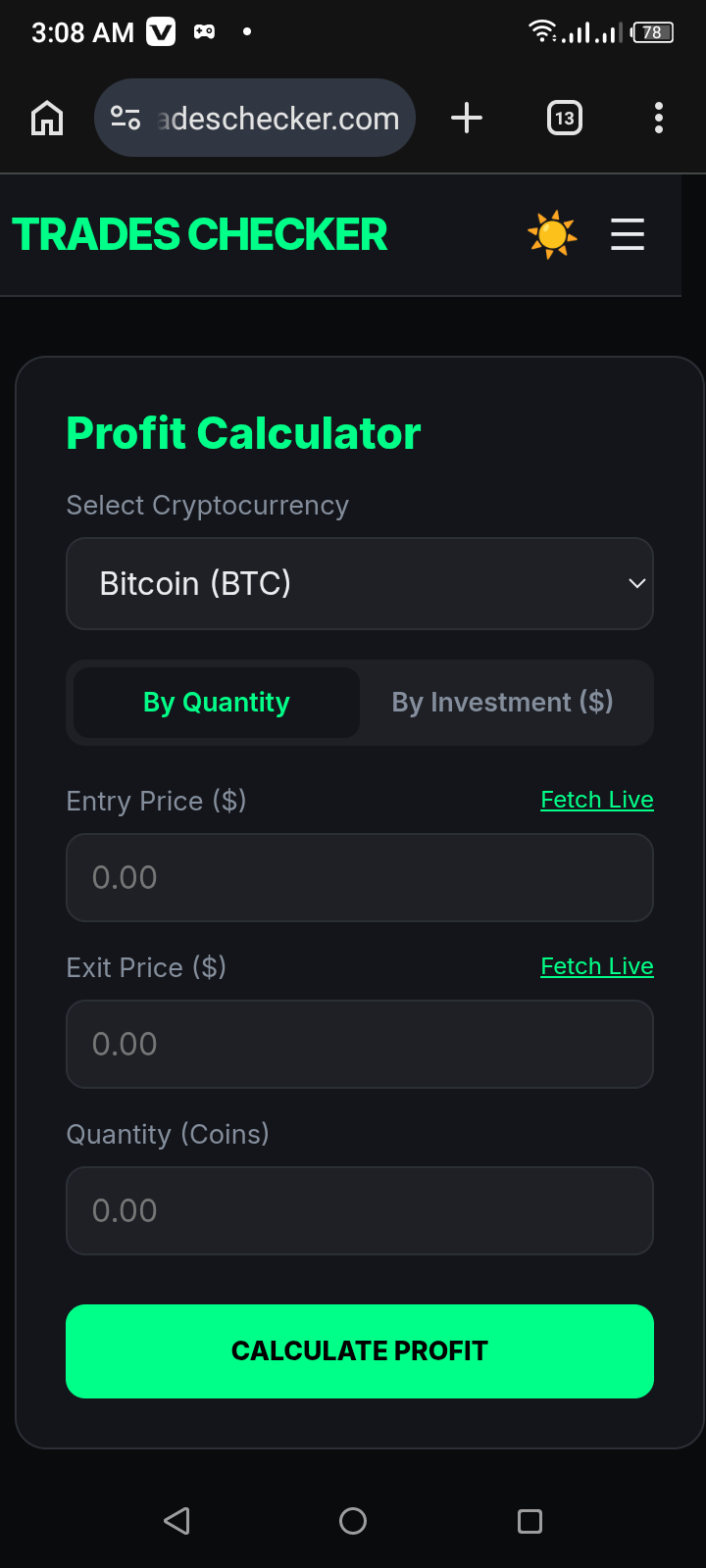 Trades Checker- Crypto Profit Calculator