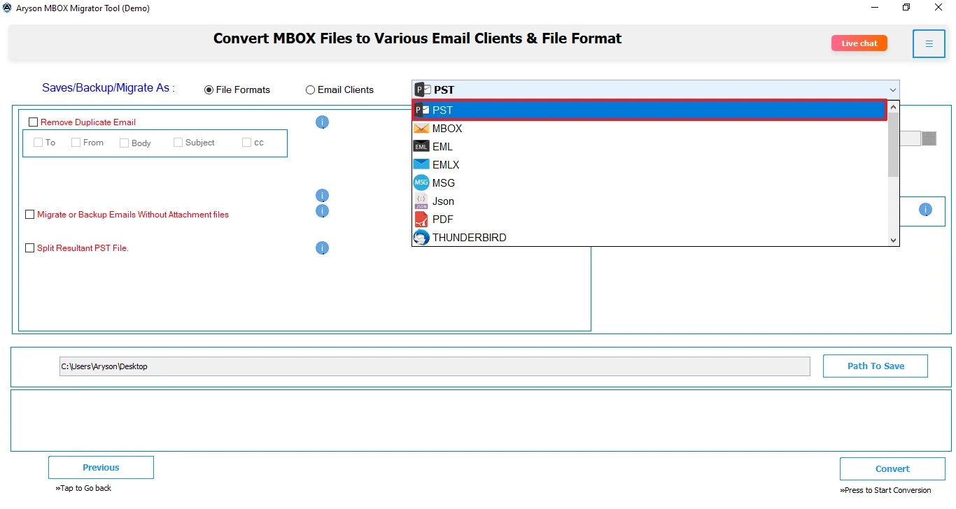 Aryson Seamonkey para o Outlook Converter media 4