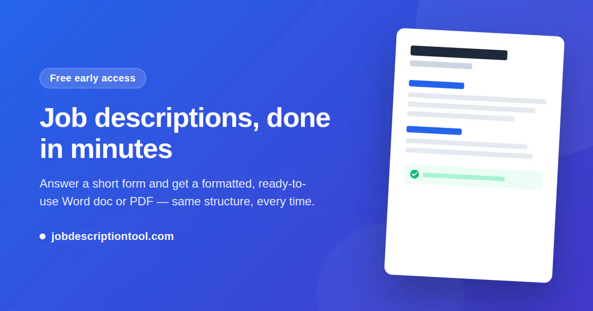 Job Description Tool gallery image