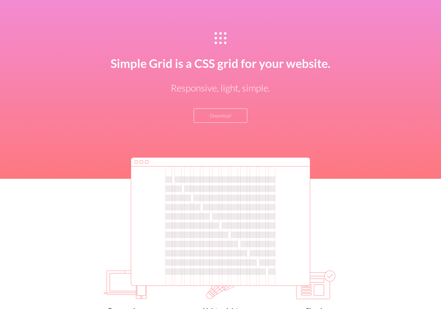 Simple Grid Responsive & lightweight CSS grid for your website