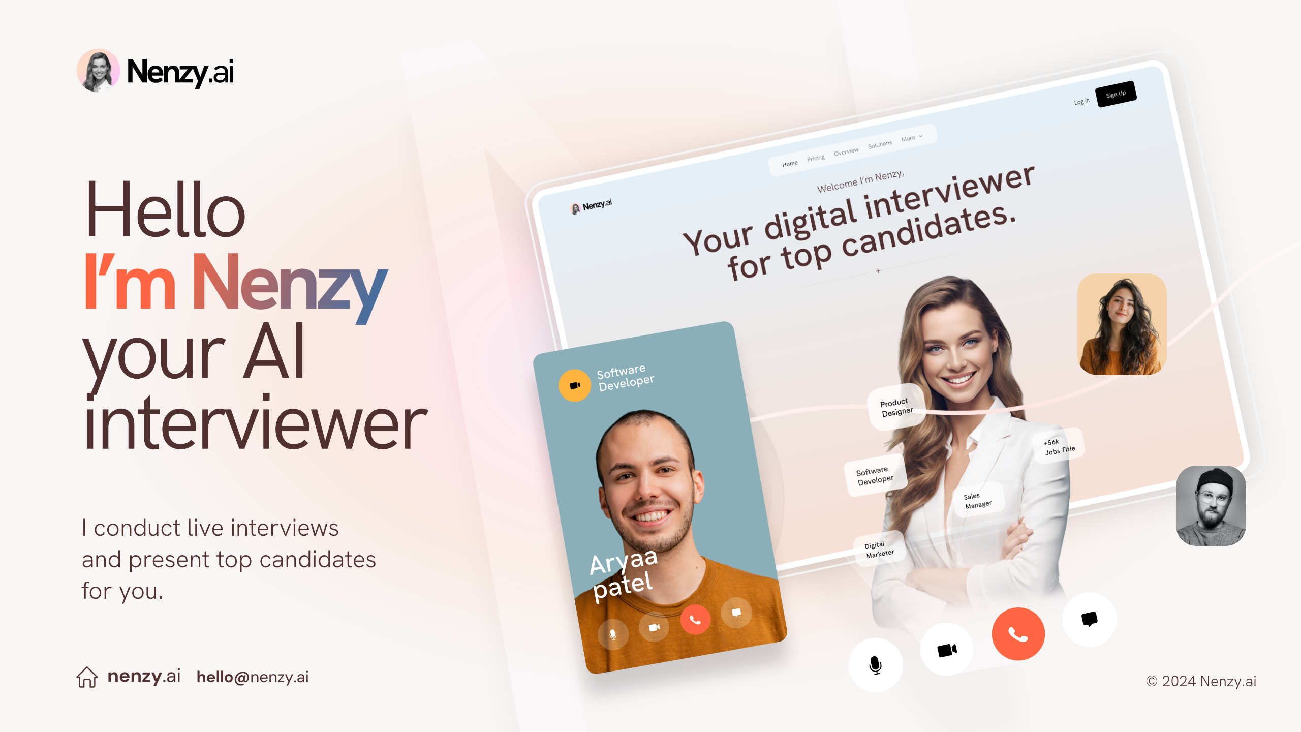 Nenzy.ai - ฉันเป็น Nenzy ผู้สัมภาษณ์ AI ของคุณสำหรับ Top Talent media 2