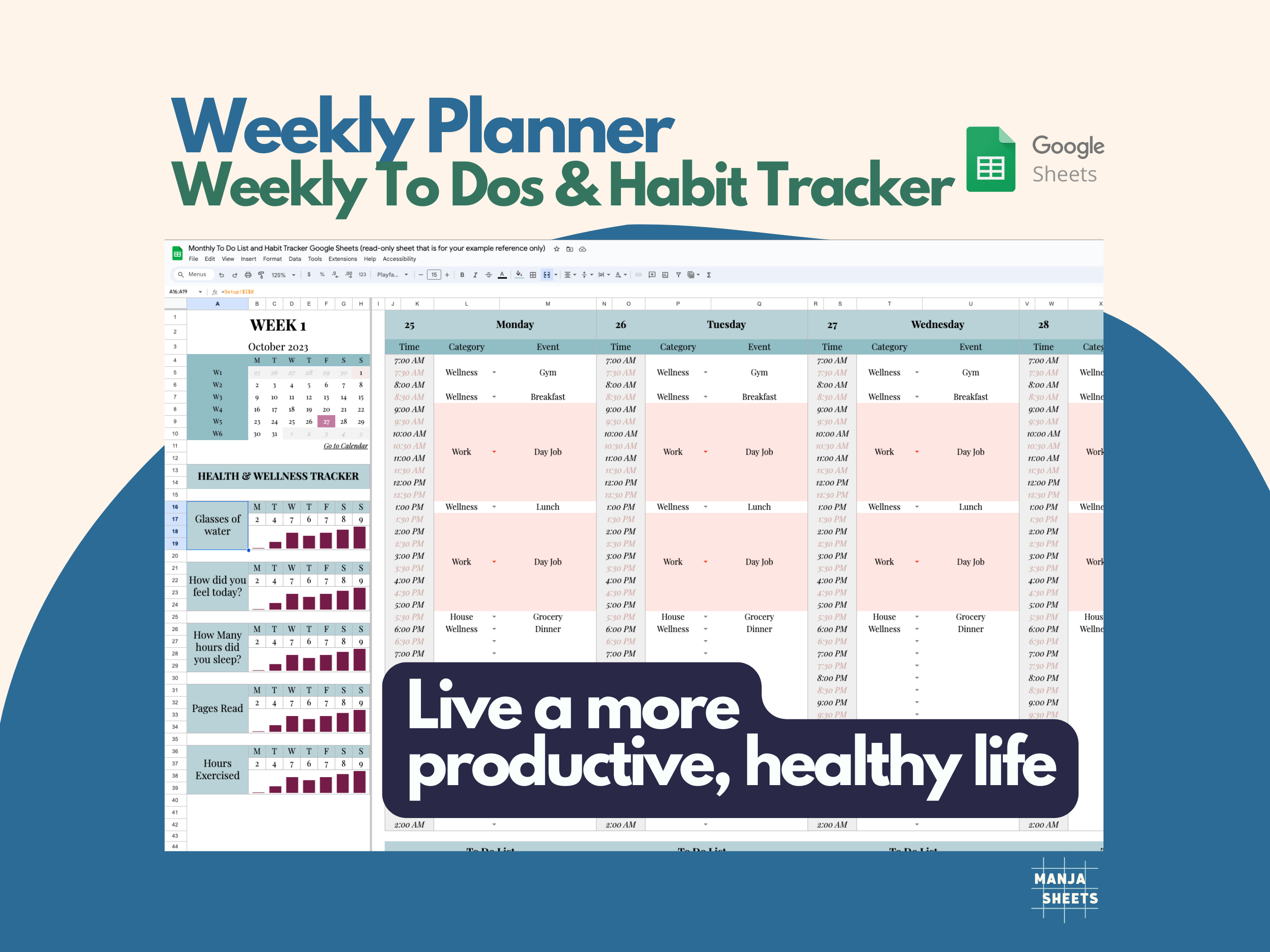 2025 Weekly Planner Google Sheets media 1