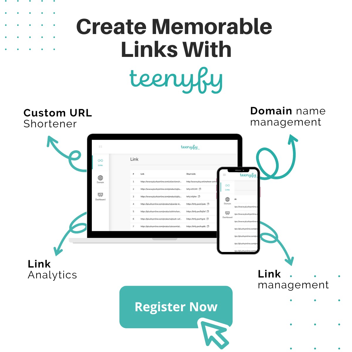 Teenyfy URL Shortner & Analyser media 1