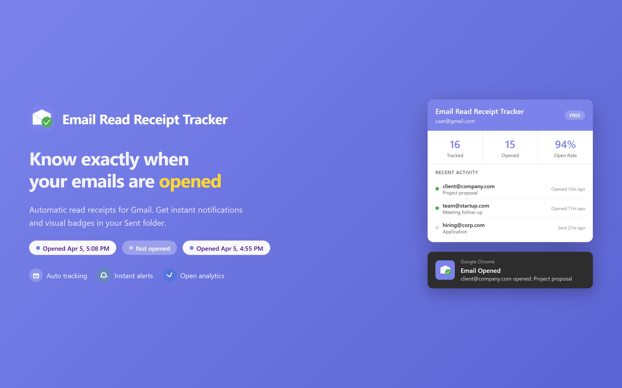 Gmail Email Read Receipt Tracker gallery image