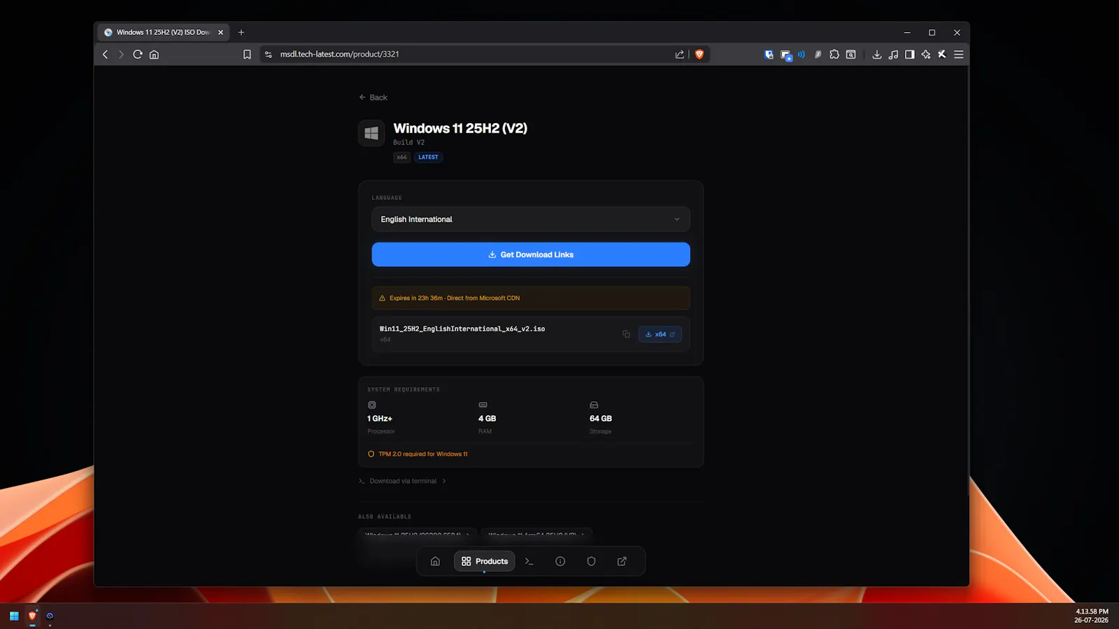 MSDL — Windows ISO Downloader screenshot 5