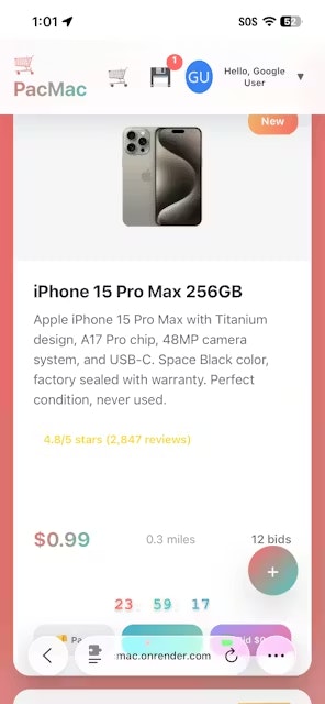 PacMac Marketplace - Screenshot 2 showing product features and functionality