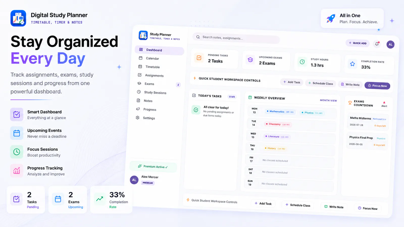 Study Planner - Timetable & Timer screenshot 1