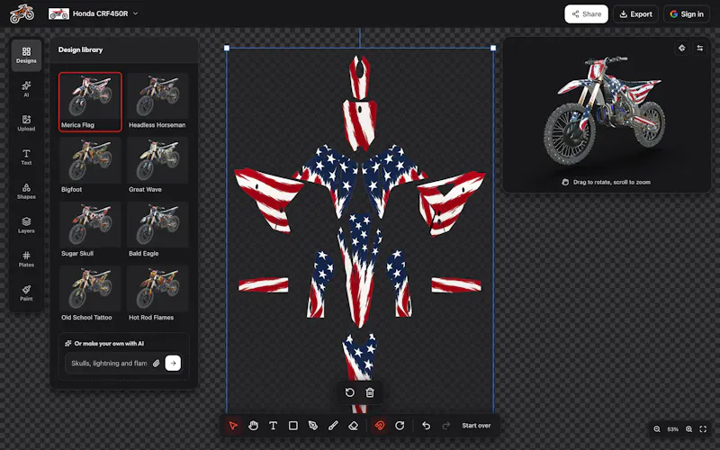 Custom Dirt Bike Graphics AI screenshot 2
