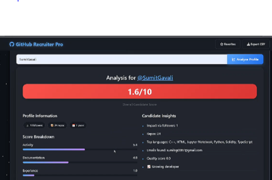 GitHub Recruiter Pro  gallery image