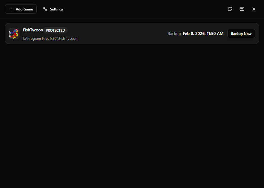 The Game Saver - Screenshot 4 showing product features and functionality