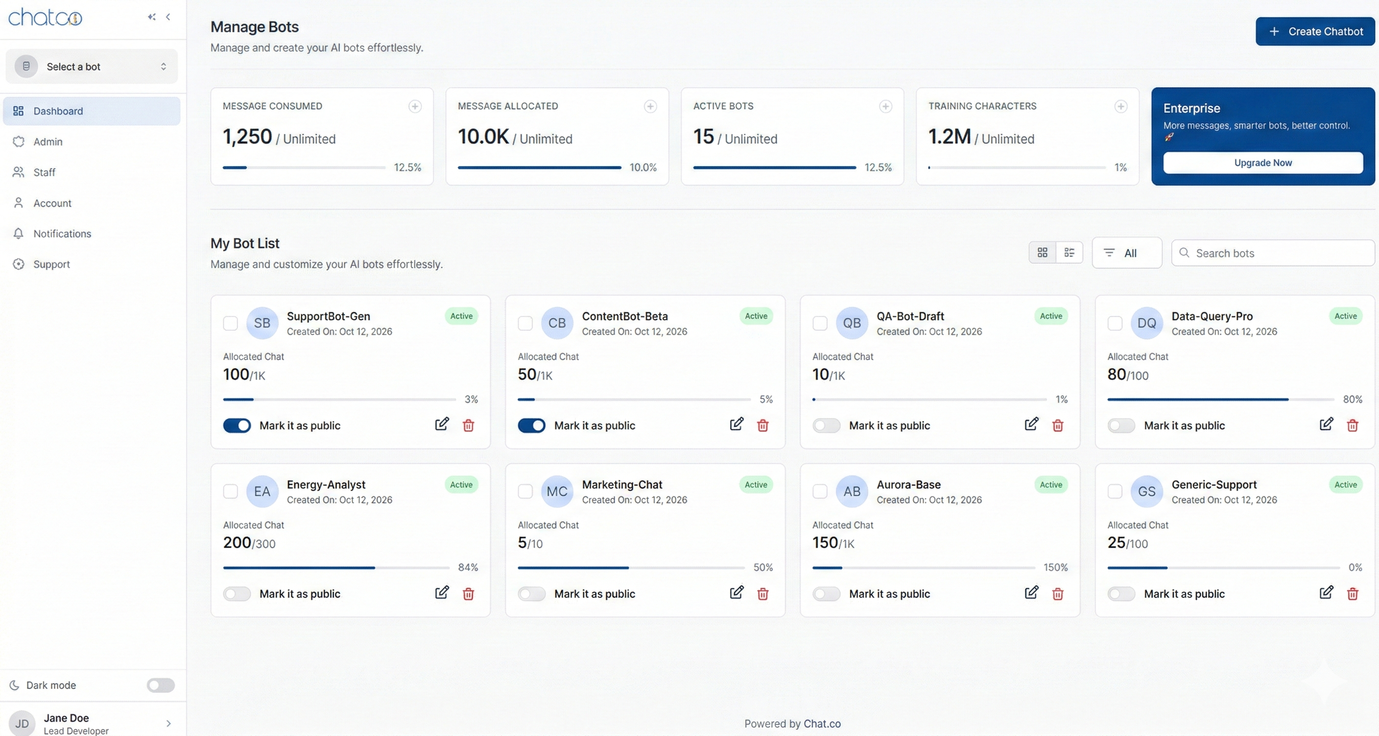 Chat.co - Screenshot 2 showing product features and functionality