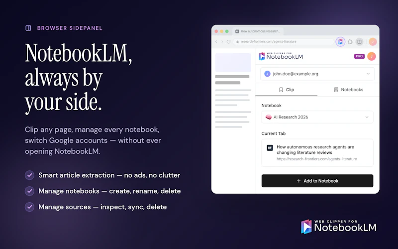 Web Clipper for NotebookLM screenshot 2