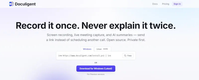 Doculigent — record, transcribe, share screenshot 2