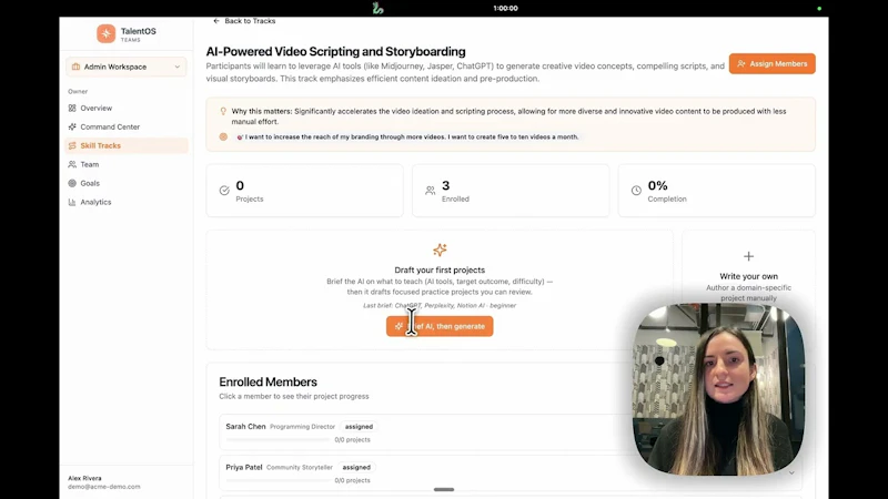 TalentOS screenshot 1 (video preview)