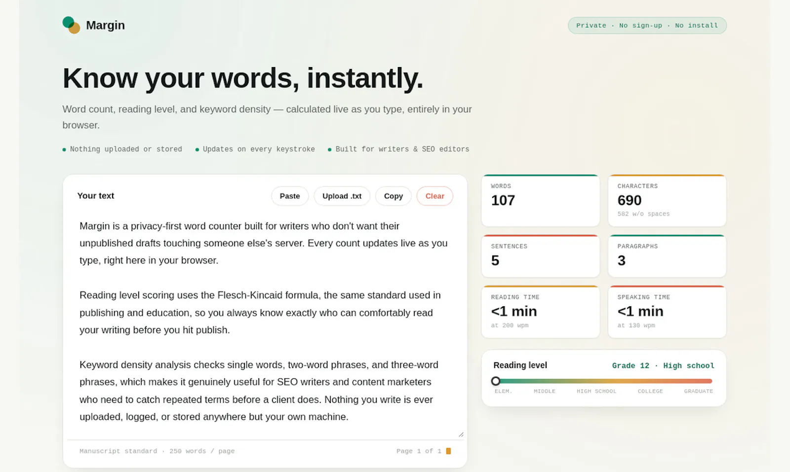 Word Counter, Reading Level  screenshot 6