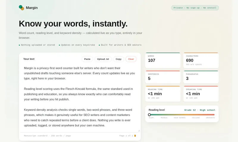 Word Counter, Reading Level  screenshot 6