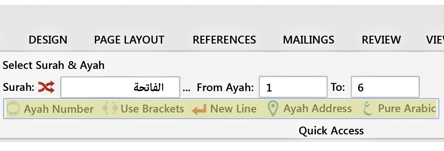 Qur’an Tab in Microsoft Word gallery image