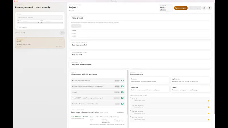 TaskAnchor screenshot 1 (video preview)