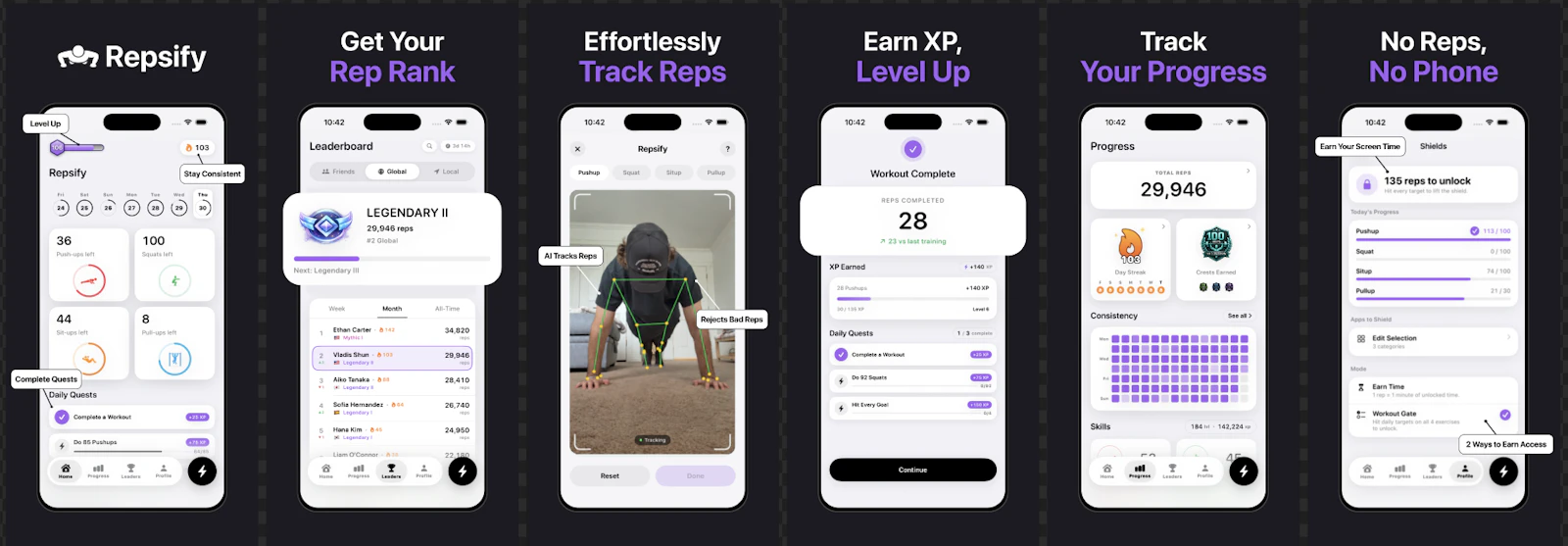 Repsify: Ranked Workout Tracker screenshot 1